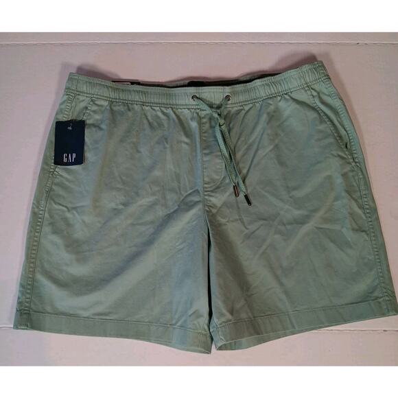 Gap Men's XXL Pull On Short 7" Inseam Elastic Waist Stretch Twill Granite Green - Picture 1 of 9